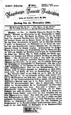 Augsburger neueste Nachrichten Freitag 15. November 1867