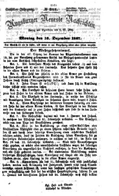 Augsburger neueste Nachrichten Montag 16. Dezember 1867