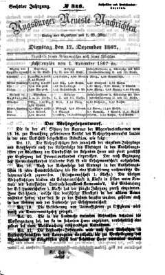Augsburger neueste Nachrichten Dienstag 17. Dezember 1867