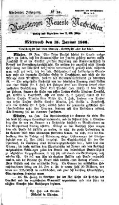 Augsburger neueste Nachrichten Mittwoch 15. Januar 1868