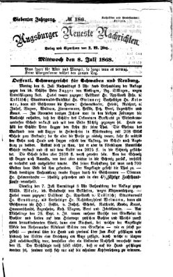 Augsburger neueste Nachrichten Mittwoch 8. Juli 1868