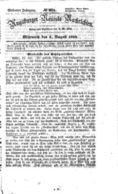 Augsburger neueste Nachrichten Mittwoch 5. August 1868