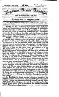 Augsburger neueste Nachrichten Freitag 14. August 1868