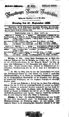 Augsburger neueste Nachrichten Sonntag 27. September 1868