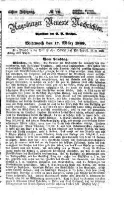 Augsburger neueste Nachrichten Mittwoch 17. März 1869