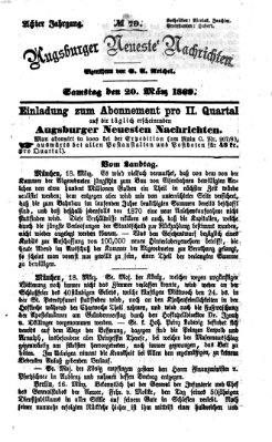 Augsburger neueste Nachrichten Samstag 20. März 1869
