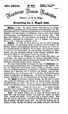 Augsburger neueste Nachrichten Donnerstag 5. August 1869