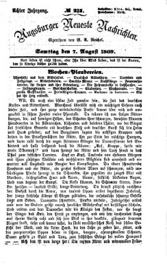 Augsburger neueste Nachrichten Samstag 7. August 1869