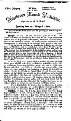 Augsburger neueste Nachrichten Freitag 20. August 1869