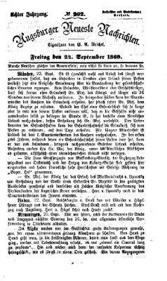 Augsburger neueste Nachrichten Freitag 24. September 1869