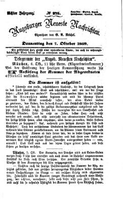 Augsburger neueste Nachrichten Donnerstag 7. Oktober 1869