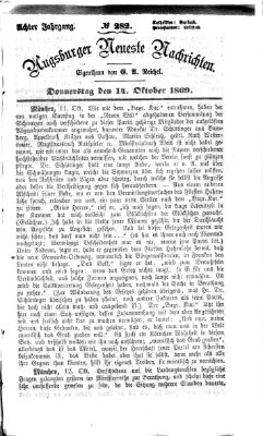 Augsburger neueste Nachrichten Donnerstag 14. Oktober 1869
