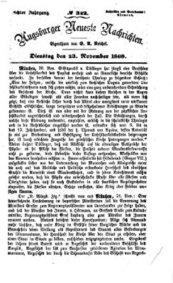 Augsburger neueste Nachrichten Dienstag 23. November 1869