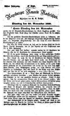 Augsburger neueste Nachrichten Dienstag 30. November 1869