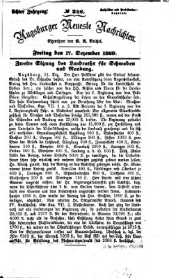 Augsburger neueste Nachrichten Freitag 17. Dezember 1869