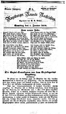 Augsburger neueste Nachrichten Samstag 1. Januar 1870