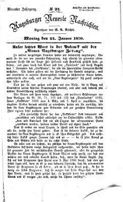 Augsburger neueste Nachrichten Montag 24. Januar 1870