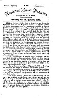 Augsburger neueste Nachrichten Sonntag 27. Februar 1870