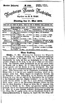 Augsburger neueste Nachrichten Dienstag 17. Mai 1870