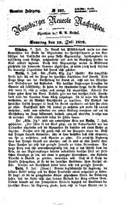 Augsburger neueste Nachrichten Sonntag 10. Juli 1870