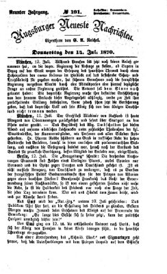 Augsburger neueste Nachrichten Donnerstag 14. Juli 1870