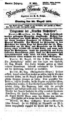 Augsburger neueste Nachrichten Dienstag 23. August 1870