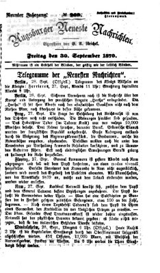 Augsburger neueste Nachrichten Freitag 30. September 1870
