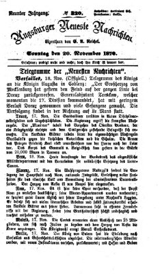Augsburger neueste Nachrichten Sonntag 20. November 1870