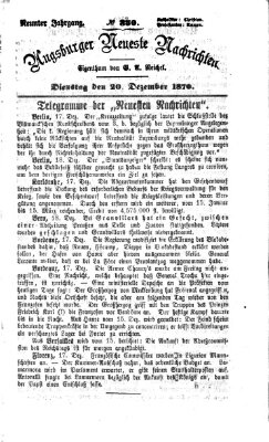 Augsburger neueste Nachrichten Dienstag 20. Dezember 1870