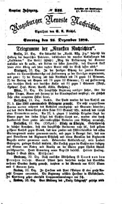 Augsburger neueste Nachrichten Sonntag 25. Dezember 1870