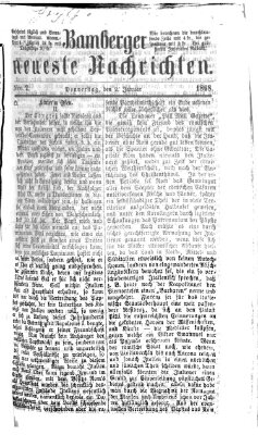 Bamberger neueste Nachrichten Donnerstag 2. Januar 1868