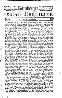 Bamberger neueste Nachrichten Freitag 31. Januar 1868