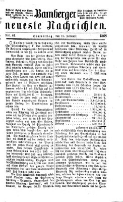 Bamberger neueste Nachrichten Donnerstag 13. Februar 1868