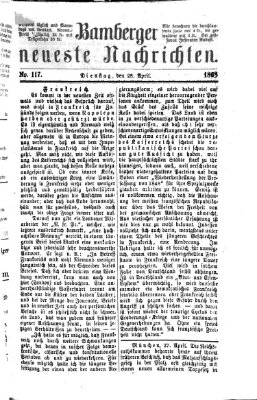 Bamberger neueste Nachrichten Dienstag 28. April 1868