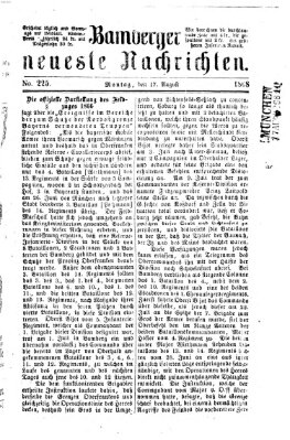 Bamberger neueste Nachrichten Montag 17. August 1868