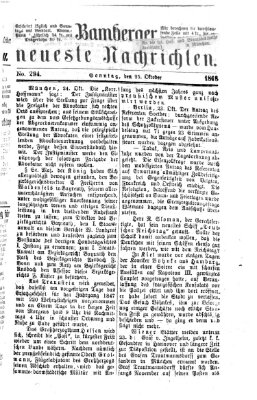 Bamberger neueste Nachrichten Sonntag 25. Oktober 1868