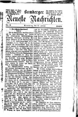 Bamberger neueste Nachrichten Sonntag 31. Januar 1869