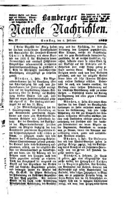 Bamberger neueste Nachrichten Samstag 6. Februar 1869