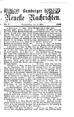Bamberger neueste Nachrichten Donnerstag 18. März 1869