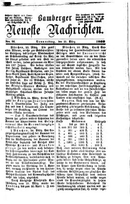 Bamberger neueste Nachrichten Donnerstag 25. März 1869