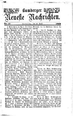 Bamberger neueste Nachrichten Sonntag 25. April 1869