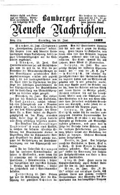 Bamberger neueste Nachrichten Samstag 26. Juni 1869