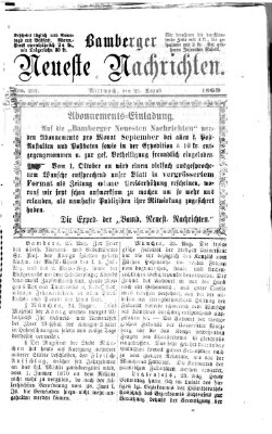 Bamberger neueste Nachrichten Mittwoch 25. August 1869
