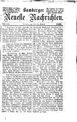 Bamberger neueste Nachrichten Sonntag 29. August 1869