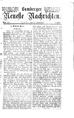 Bamberger neueste Nachrichten Samstag 11. September 1869