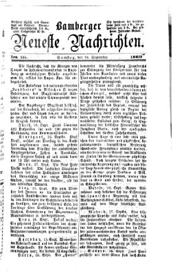 Bamberger neueste Nachrichten Samstag 18. September 1869