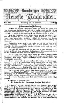 Bamberger neueste Nachrichten Montag 27. September 1869