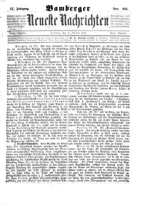 Bamberger neueste Nachrichten Freitag 15. Oktober 1869