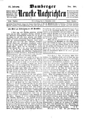 Bamberger neueste Nachrichten Dienstag 9. November 1869