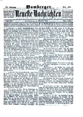 Bamberger neueste Nachrichten Samstag 20. November 1869